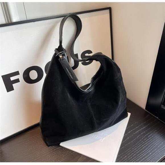 Suede Tote Bag Shoulder Purse Work Hobo Handbags Fall - Picture 2 of 7